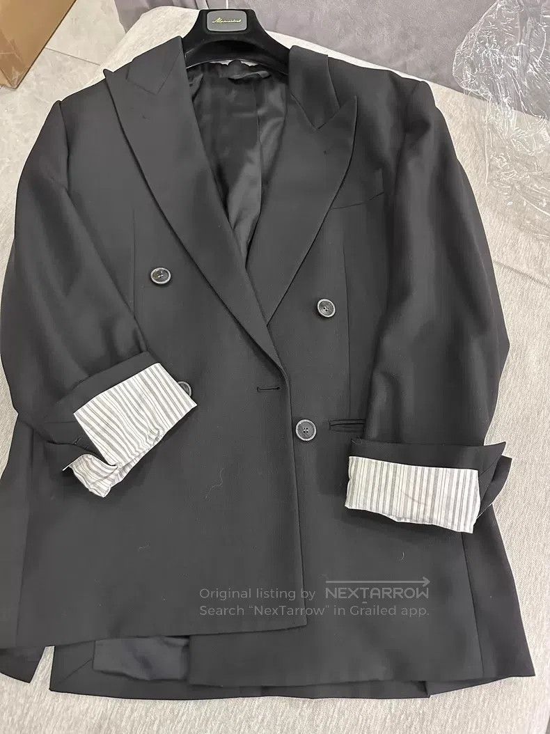 Acne Studios Acne Studios Black Loose Double-Breasted Blazer Jacket Size 4XL / US 24-26 - 4 Thumbnail