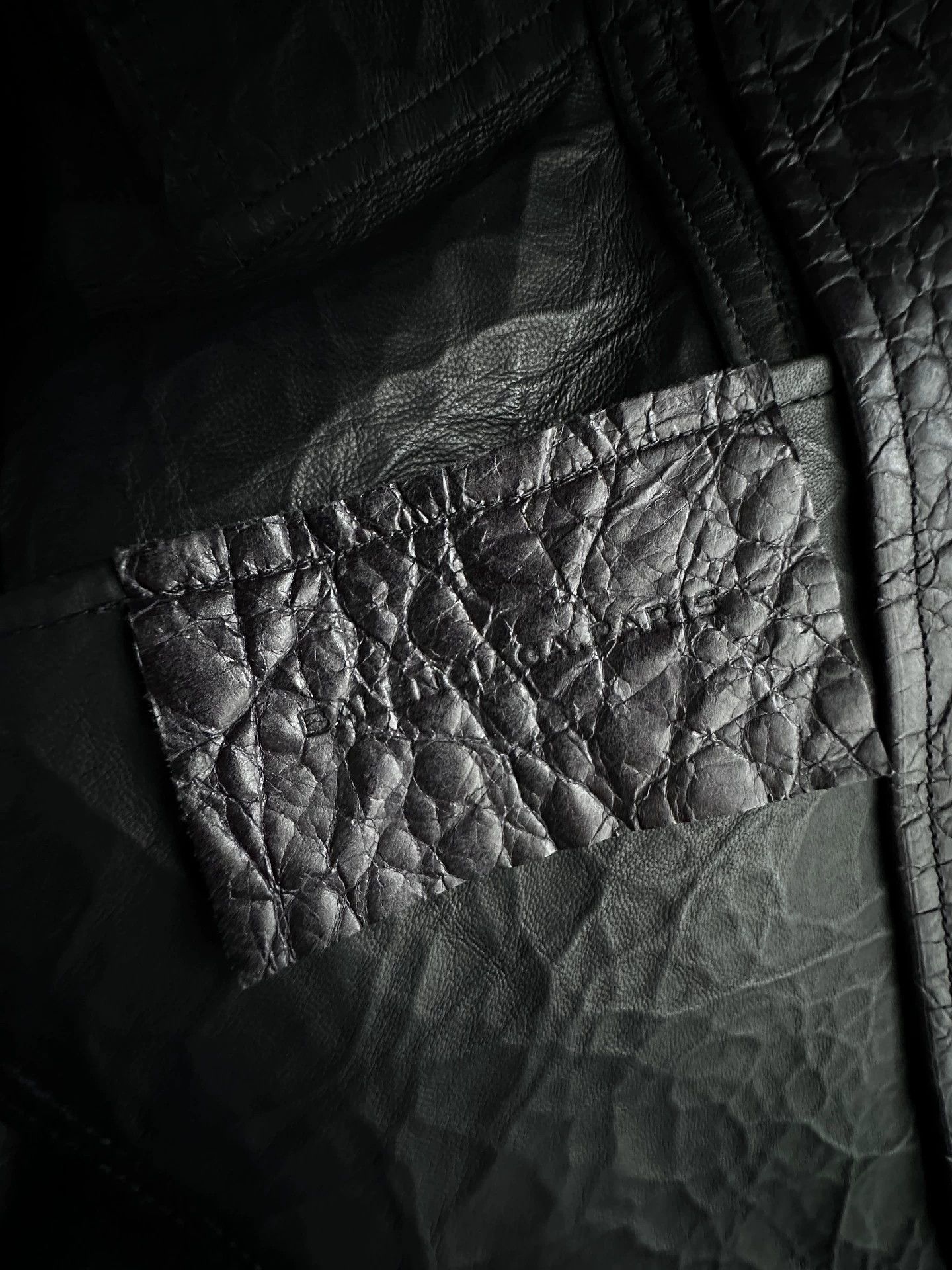 Balenciaga Balenciaga 10aw paper pulp leather jacket 48 Size US M / EU 48-50 / 2 - 5 Thumbnail