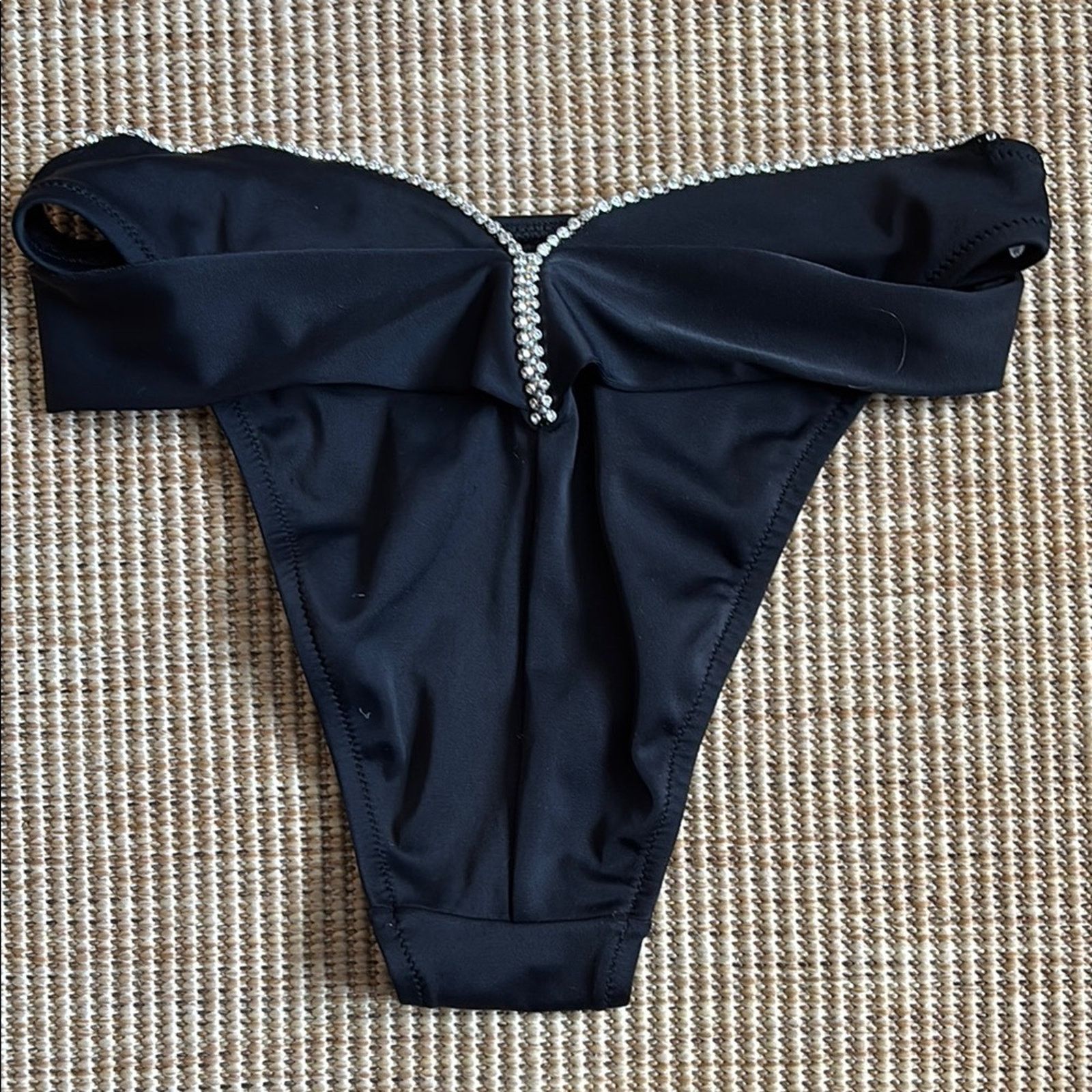La Perla La Perla Black Bikini Bottom Rhinestone Diamonds Size XS Size ONE SIZE - 3 Thumbnail