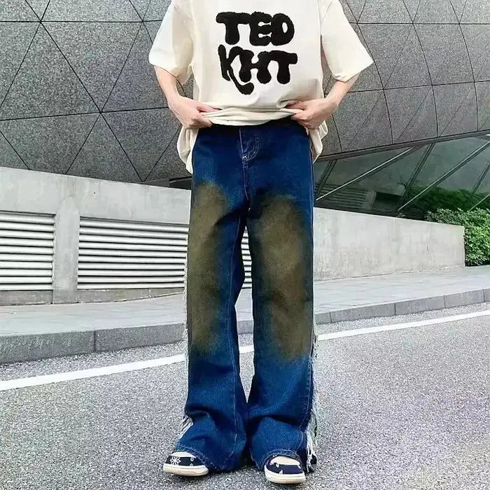 Japanese Brand Gradient Baggy Ripped Denim Size US 34 / EU 50 - 6 Thumbnail