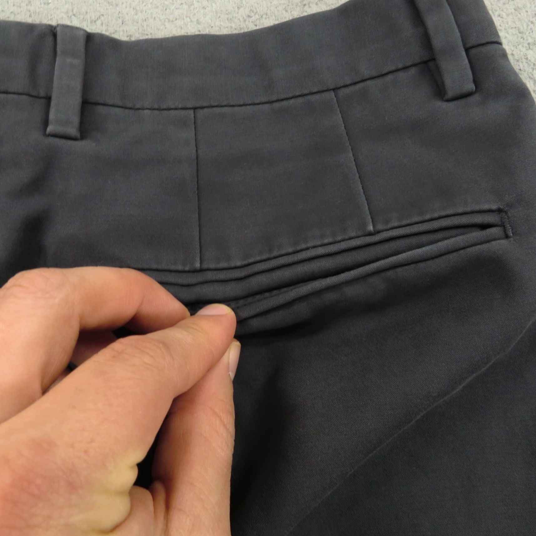 Reiss REISS Pants 30x28 Slim Fit Mens Charcoal Grey Trousers Cotton Stretch Flat Front Pants Size US 30 / EU 46 - 6 Thumbnail