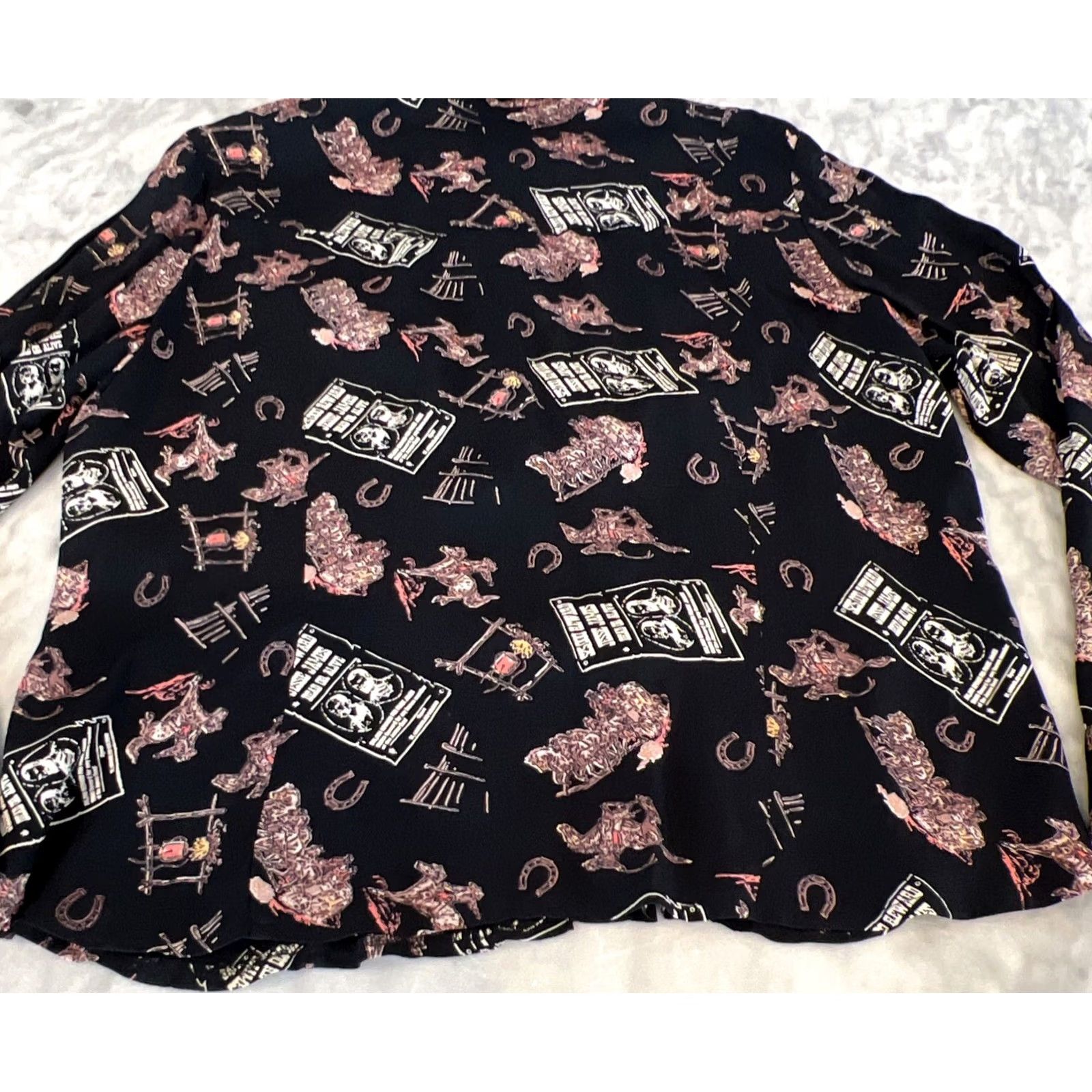 Vintage VINTAGE Sage West Women’s XL Western Snap Long Sleeve Shirt Black 1980s Women’s Shirt Western Snap Shirt Vintage Black XL Women’s Men? Size XL / US 12-14 / IT 48-50 - 7 Thumbnail