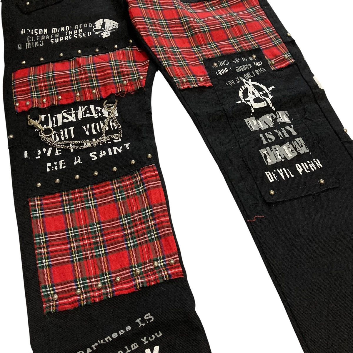 Hysteric Glamour JAPANESE BRAND - Patchwork Studded Chain Punk Design Vkei Size US 34 / EU 50 - 3 Thumbnail