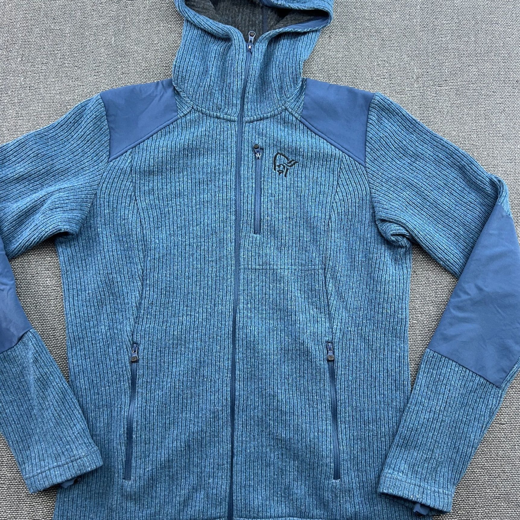 Vintage Norrona Tamok Warm /wool2 Full Zip Up Hood Womens Jacket M Blue Outdoor Size M / US 6-8 / IT 42-44 - 2 Thumbnail