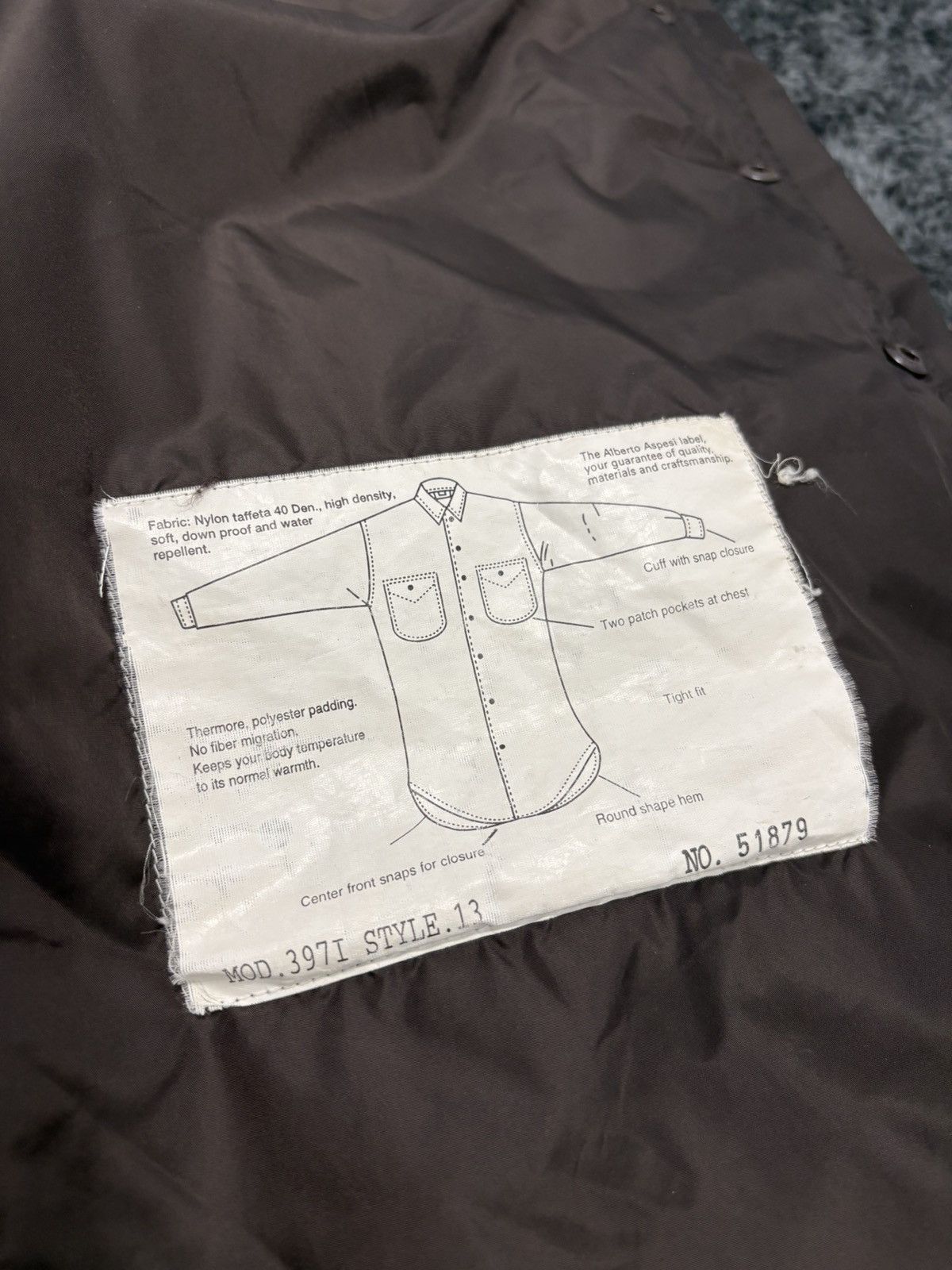 Aspesi Brown Nylon Aspesi Button Up Shirt Jacket Thermore Size US M / EU 48-50 / 2 - 7 Thumbnail