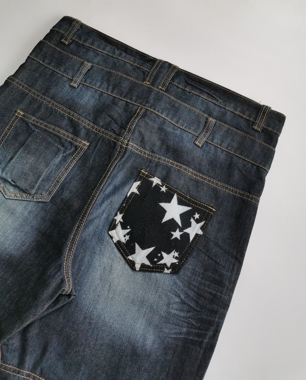 Kapital Hop Hips Punk Skull Star Double Waist Legging Denim Jeans Size US 33 - 7 Thumbnail