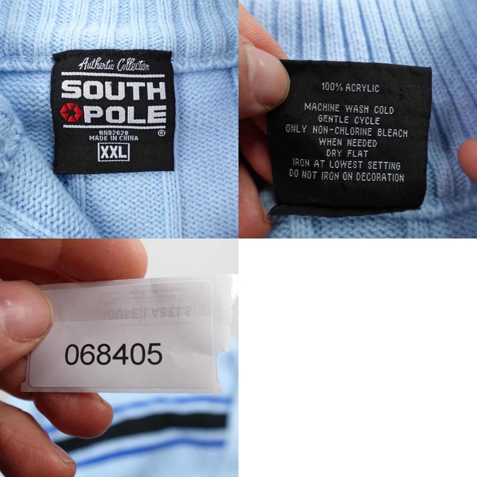 Southpole VINTAGE Southpole Sweater Mens 2XL Light Blue Striped 1/4 Zip Mock Neck Pullover Size US XXL / EU 58 / 5 - 8 Thumbnail