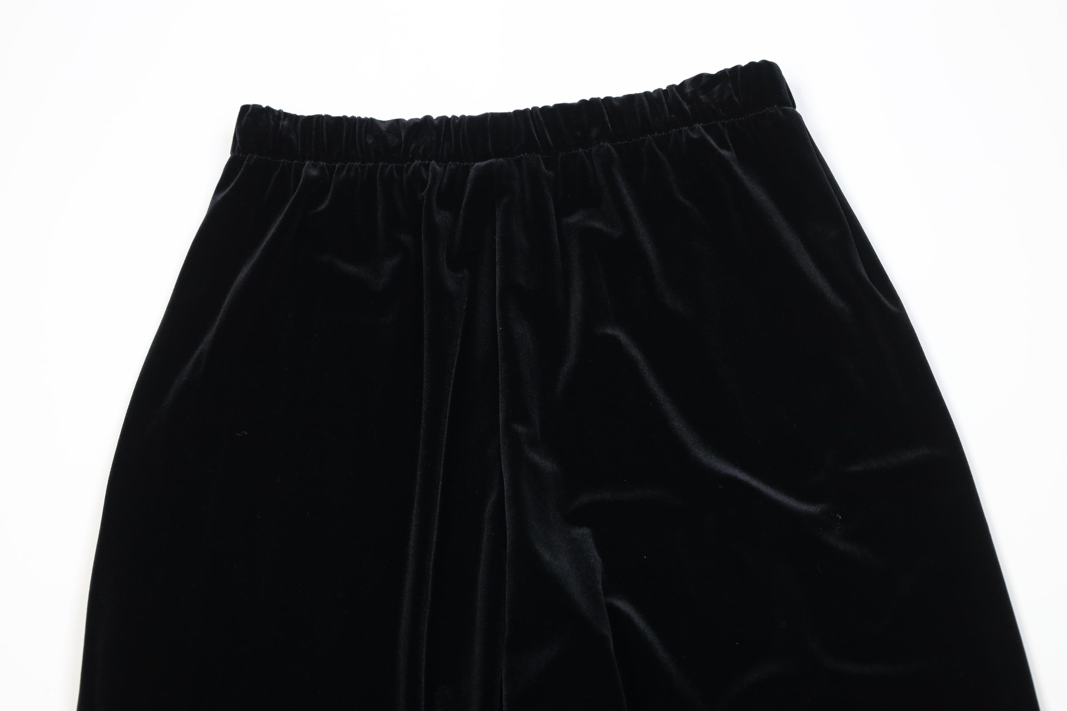 Vintage Vintage 90s Babydoll Velvet Velour Wide Leg Pants Black Size 26" / US 2 / IT 38 - 9 Thumbnail