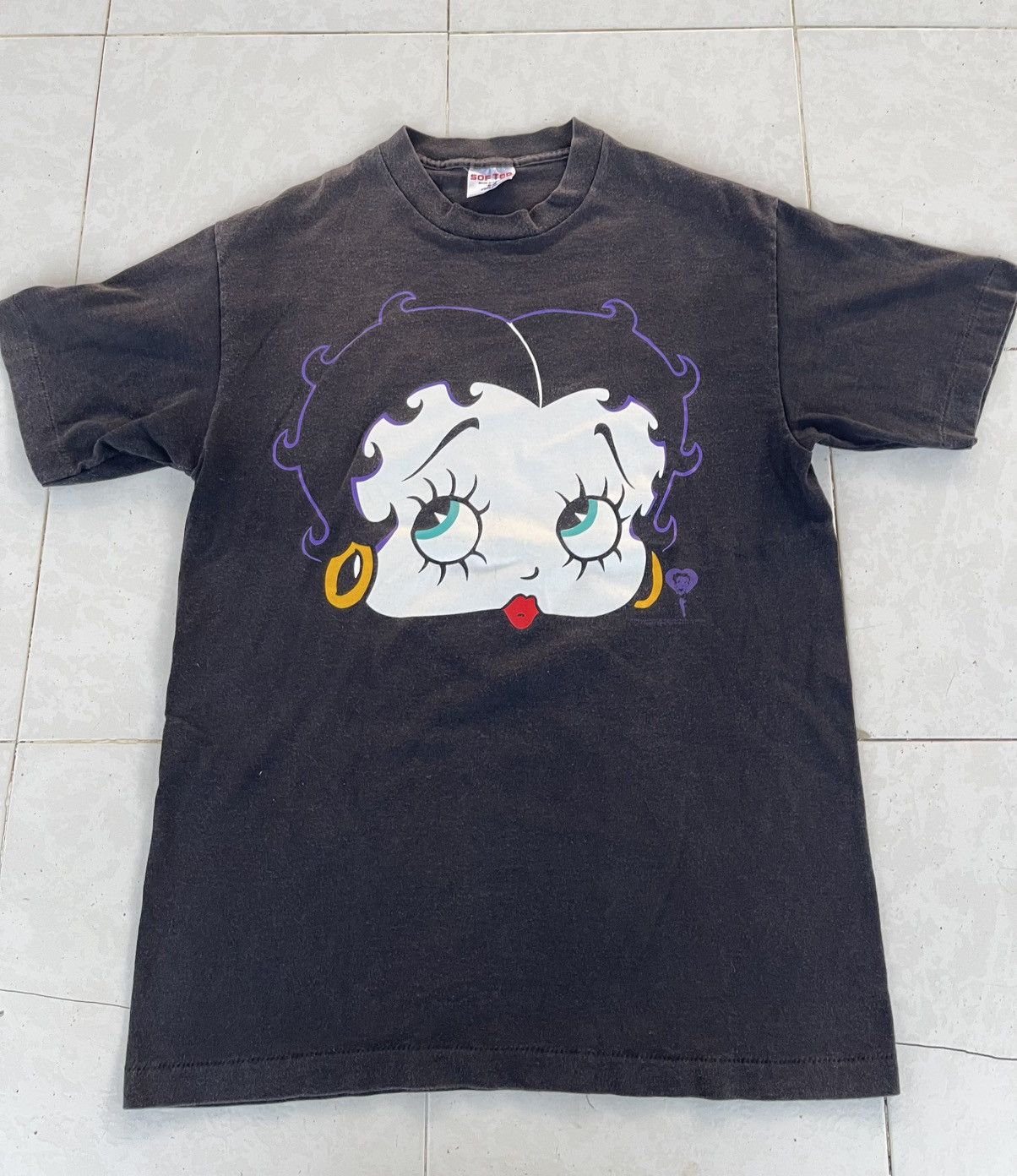 Vintage Vintage 1990's Betty Boop Got Silk Cartoon Sun Faded Tee Size US M / EU 48-50 / 2 - 12 Thumbnail