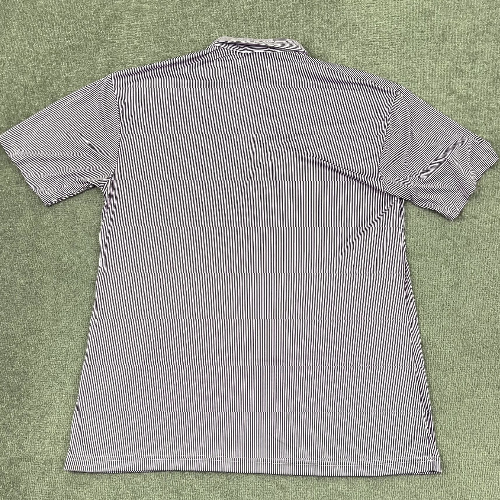 CO Collars & Co Dress Collar Polo Shirt Mens 2XL Purple White Striped Work Size 48R - 7 Thumbnail