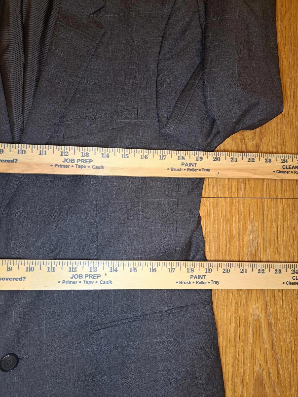 Other Hugo Boss Sport Coat 40R Brown Gray Windowpane Virgin Wool Size 40R - 12 Thumbnail