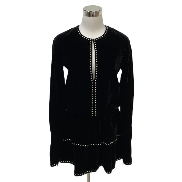 Saint Laurent Paris Saint Laurent Studded Velvet Jacket F38 Size S / US 4 / IT 40 - 1 Thumbnail