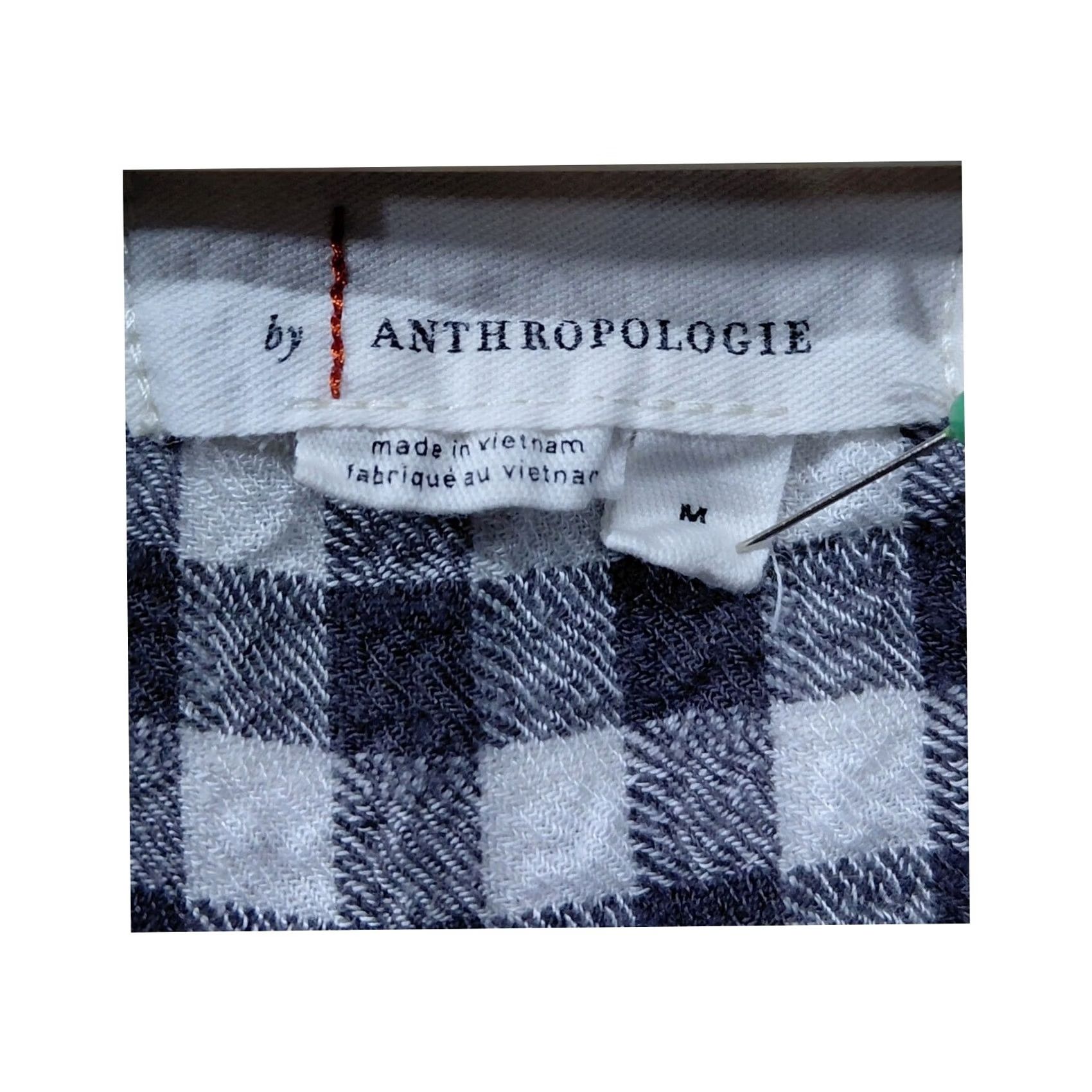 Anthropologie Anthropologie Button-Up Shirt Black White Plaid Viscose—M, Women’s, Long Sleeve, Regular Fit Size M / US 6-8 / IT 42-44 - 4 Thumbnail
