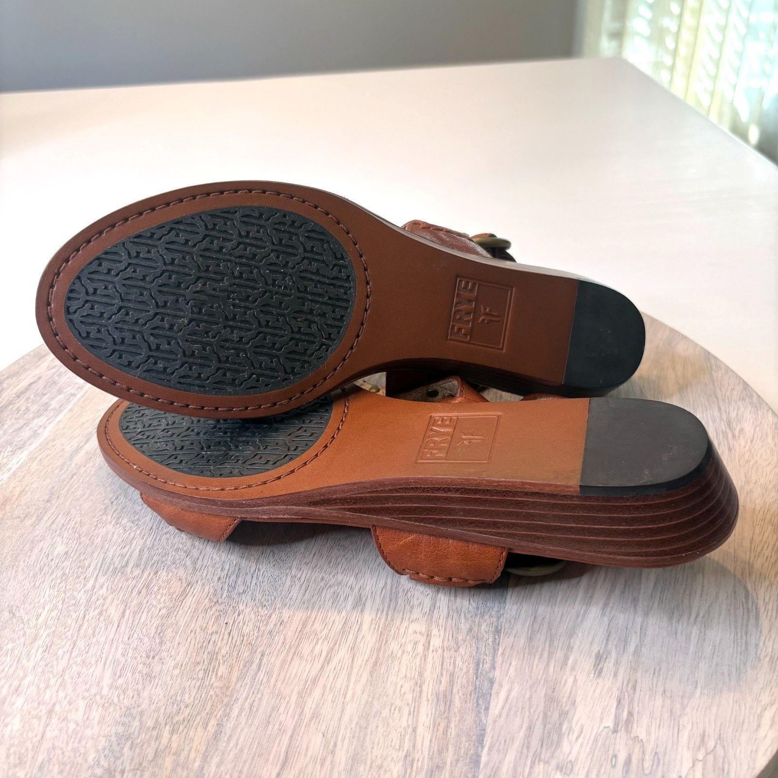 Frye Frye Avery Strap Leather Brown Leather Sandals Size 9M 9 M Size US 9 / IT 39 - 12 Thumbnail