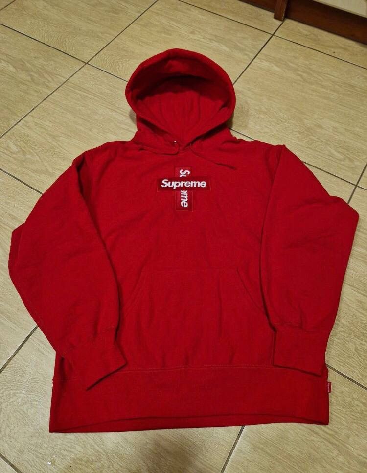 Image of Supreme Hoodie Red Box Logo Fw20, Men's (Size Small)