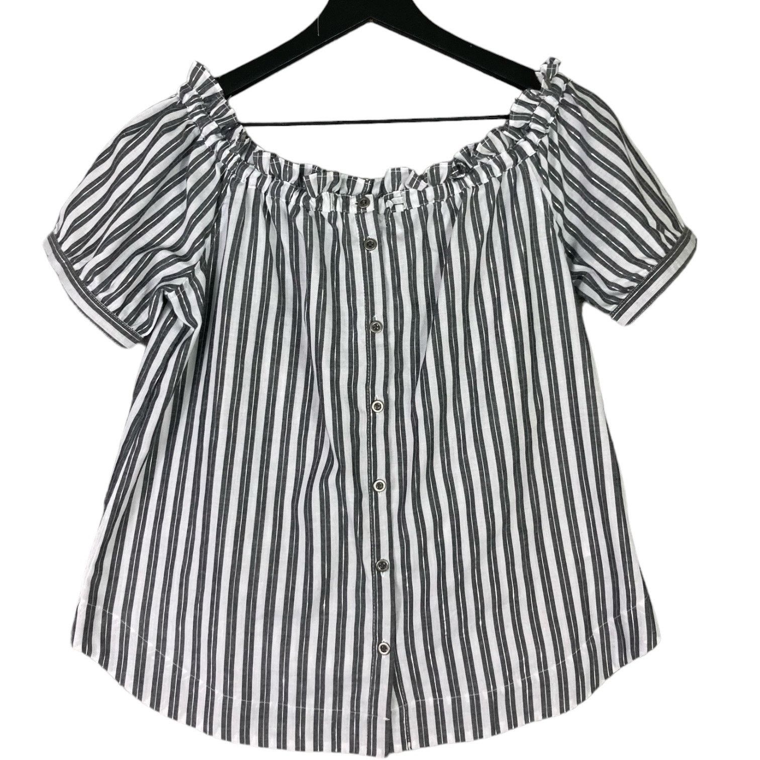 Other Blouse Shirt Rayon Short Sleeve Striped Women's S Size S / US 4 / IT 40 - 1 Thumbnail