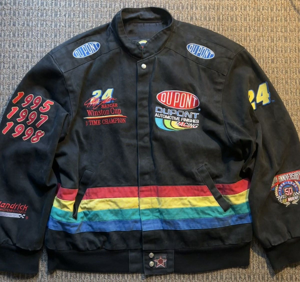 NASCAR × Vintage Vintage 90s NASCAR 3x Winston Cup 50th Anniversary Jacket Size US XL / EU 56 / 4 - 2 Thumbnail