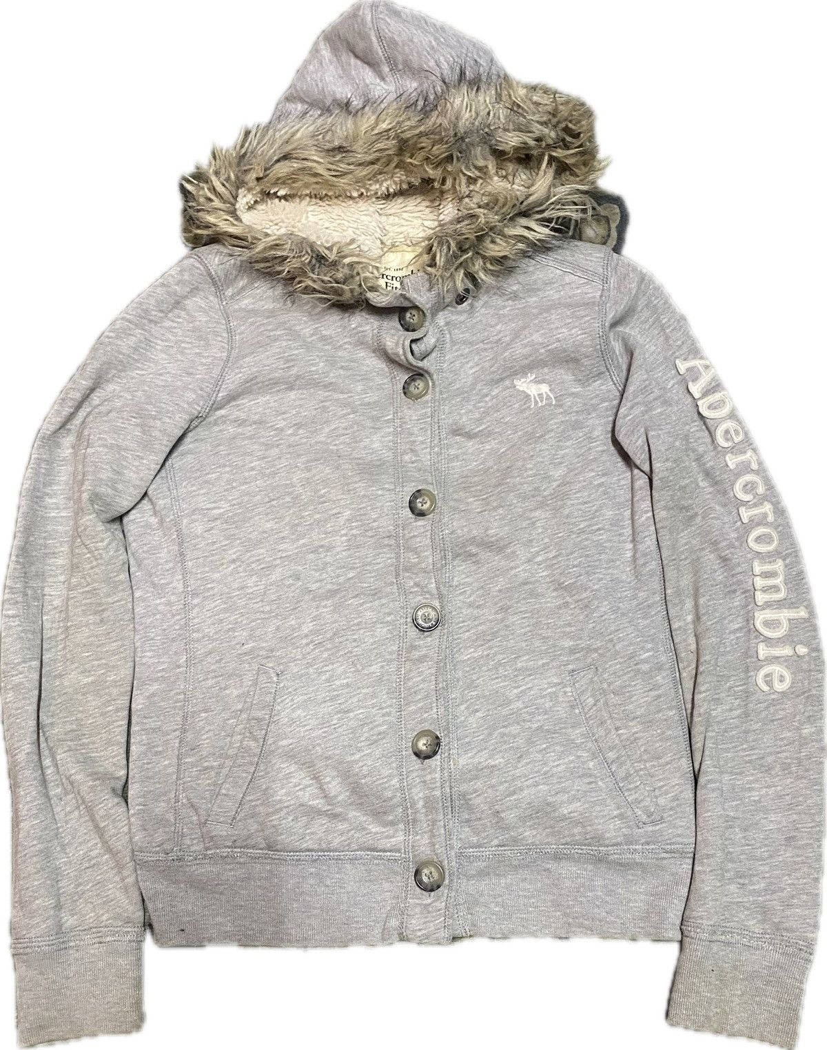 Abercrombie & Fitch Abercrombie &fitch Faux Fur Hoodie Button Size US L / EU 52-54 / 3 - 1 Thumbnail