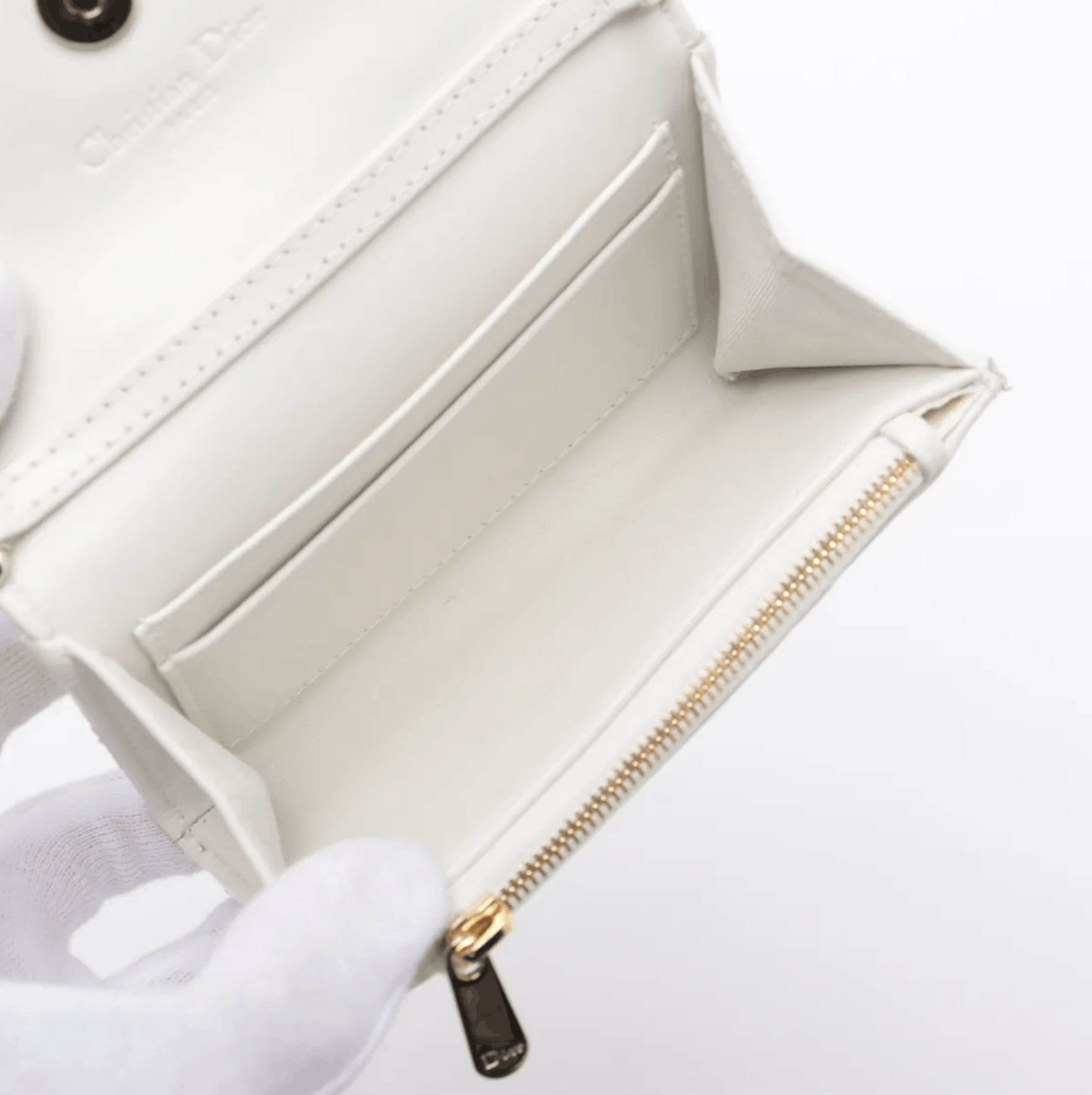 Dior Dior Leather Chain Shoulder Wallet Off-White Size ONE SIZE - 5 Thumbnail