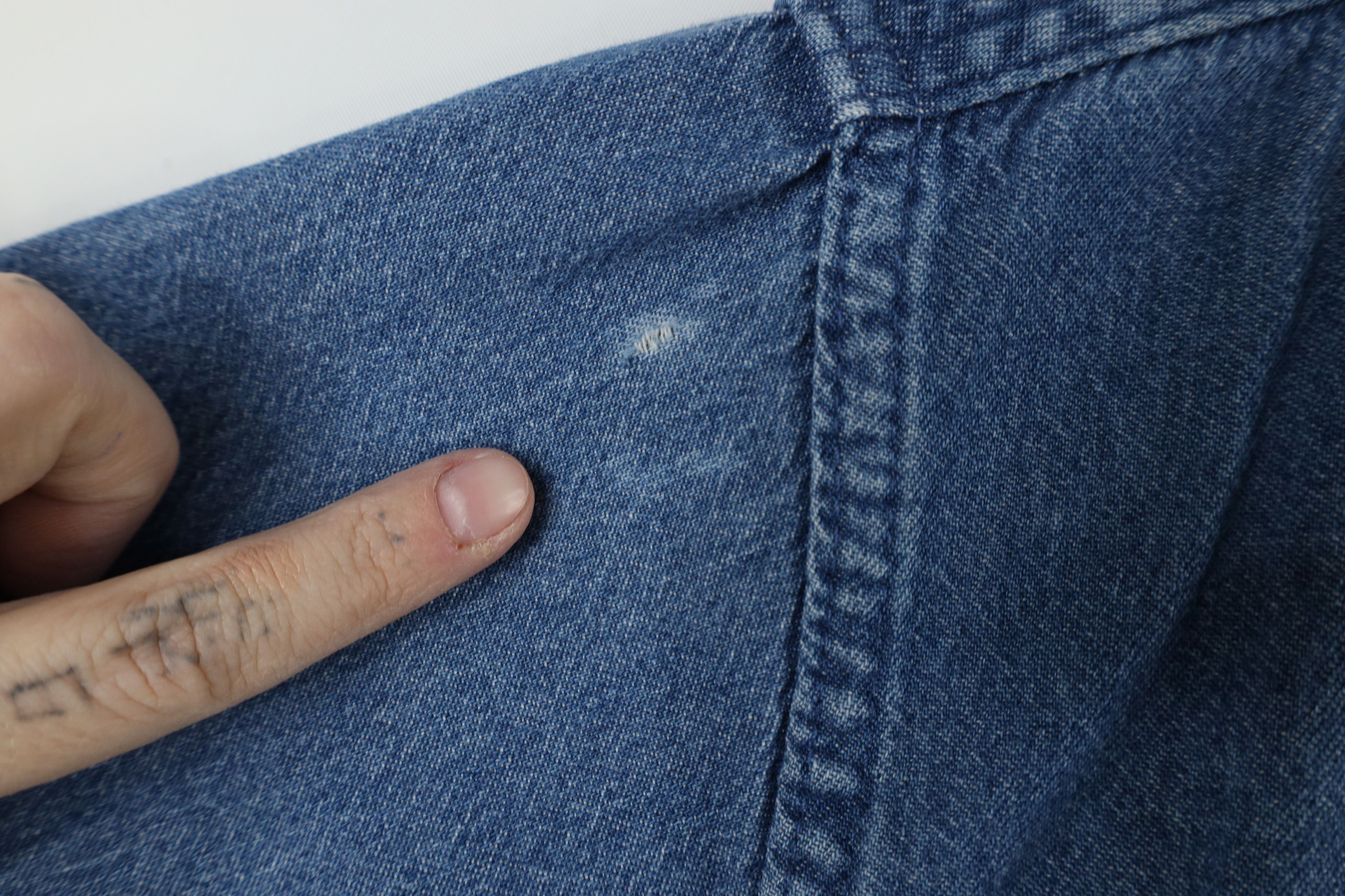 Vintage × Wrangler Vintage Wrangler Denim Jean Button Shirt Blue Cotton Size US L / EU 52-54 / 3 - 6 Thumbnail