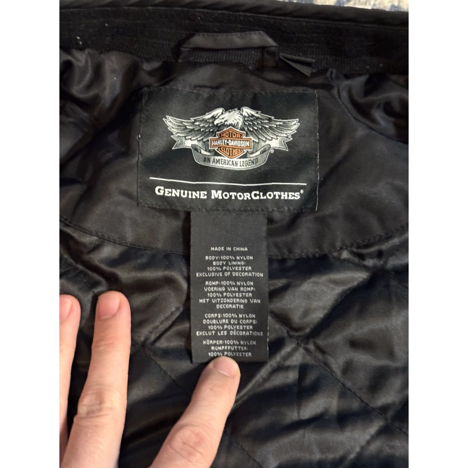 Harley Davidson VINTAGE Harley-Davidson Motorcycles Black Nylon Heritage Bomber Jacket 3XL Biker Mens Jacket Size US XXL / EU 58 / 5 - 7 Thumbnail