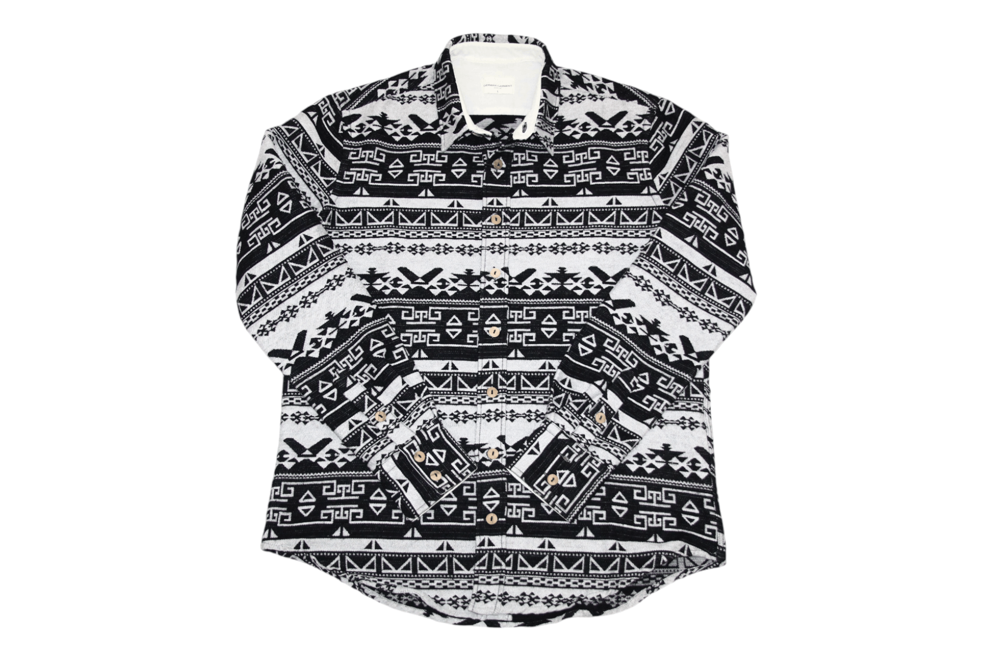 Flannel DEADSTOCK! GERMAN GARMENT Berlin Rugged Flannel Aztec Shirt Size US L / EU 52-54 / 3 - 12 Thumbnail