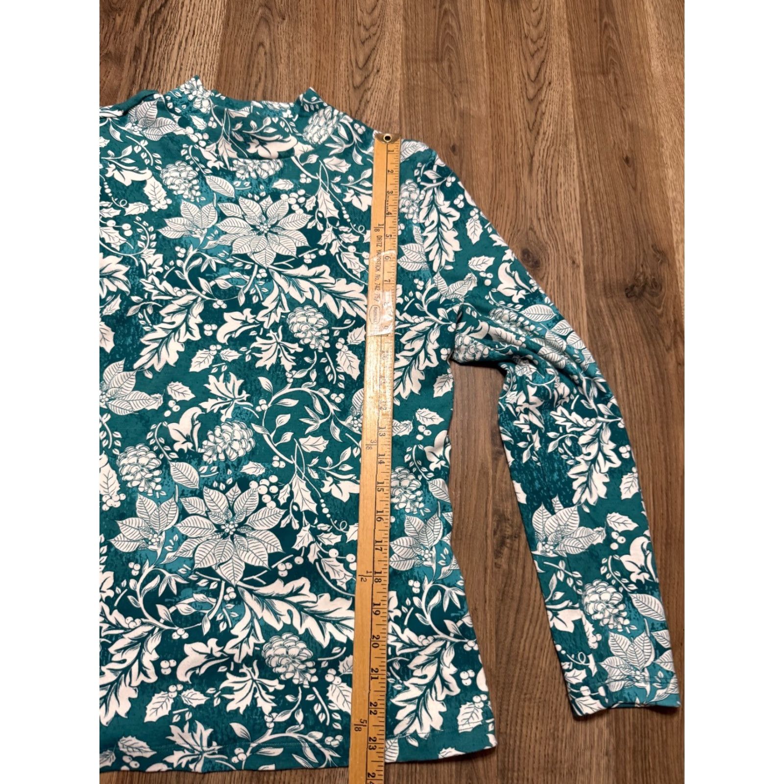 Vintage Appleseed's Shirt Women's Size Small Green Floral Long Sleeve Turtleneck Shirt Size S / US 4 / IT 40 - 7 Thumbnail