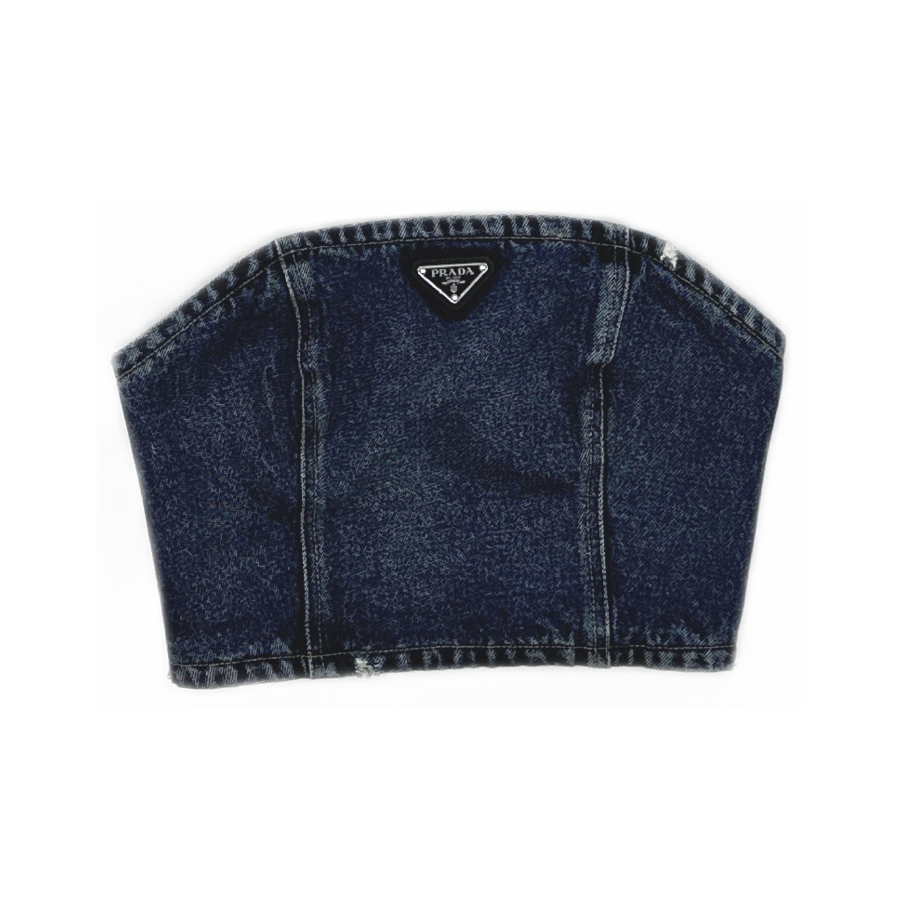 Prada Prada Denim Logo Tube Top Size 38 Size XS / US 0-2 / IT 36-38 - 1 Thumbnail