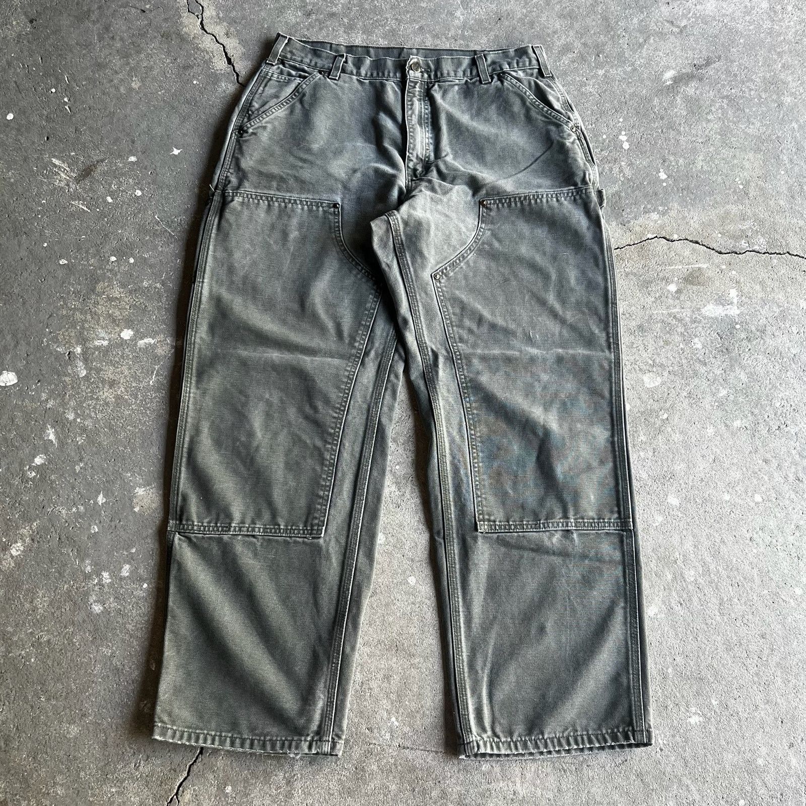 Carhartt × Vintage Carhartt green double knee work wear carpenter pants Size US 34 / EU 50 - 1 Thumbnail