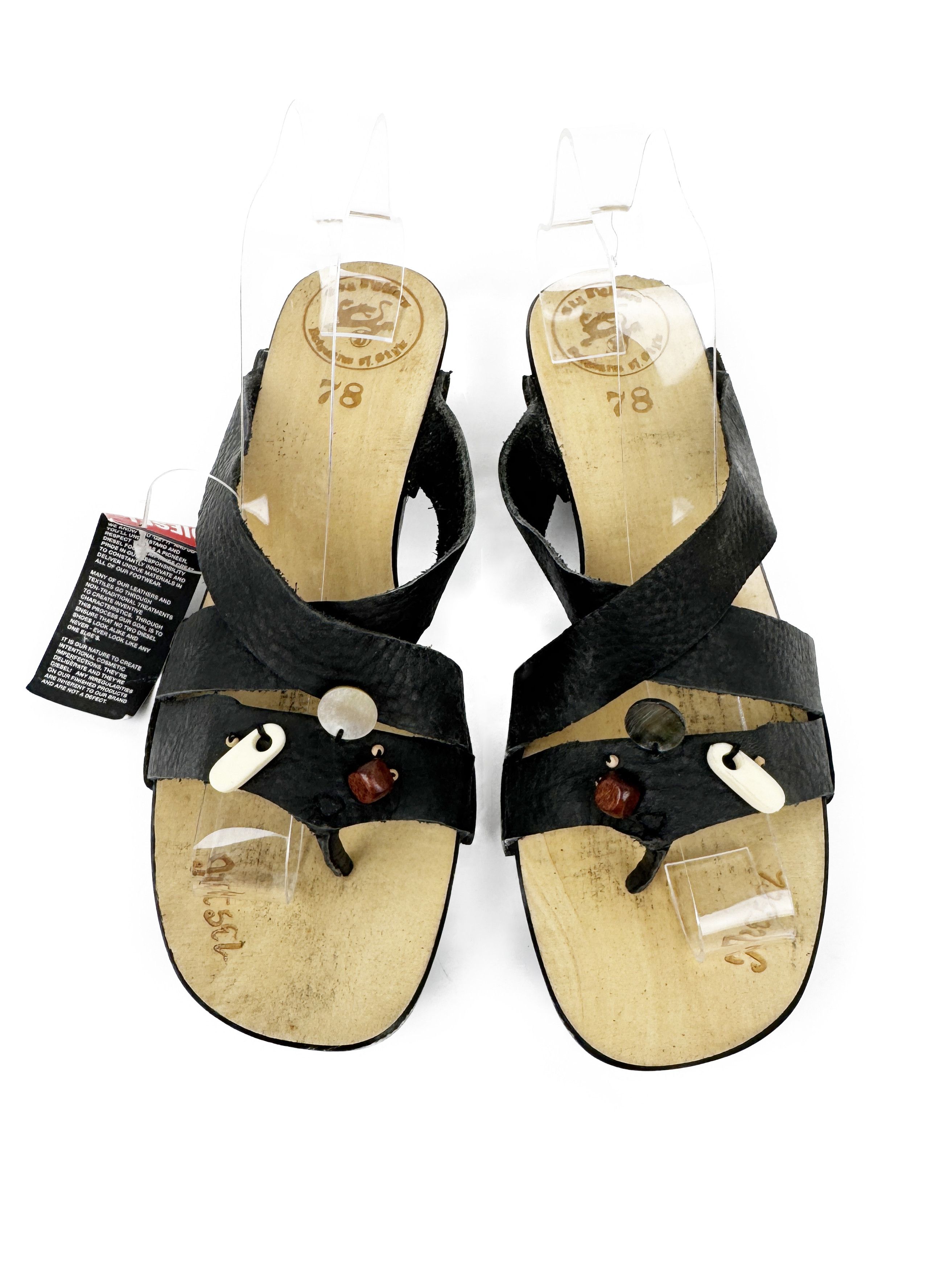 Diesel Diesel Black Clogs Flip flops Mules Thong Sandals 39 Size US 9 / IT 39 - 1 Thumbnail