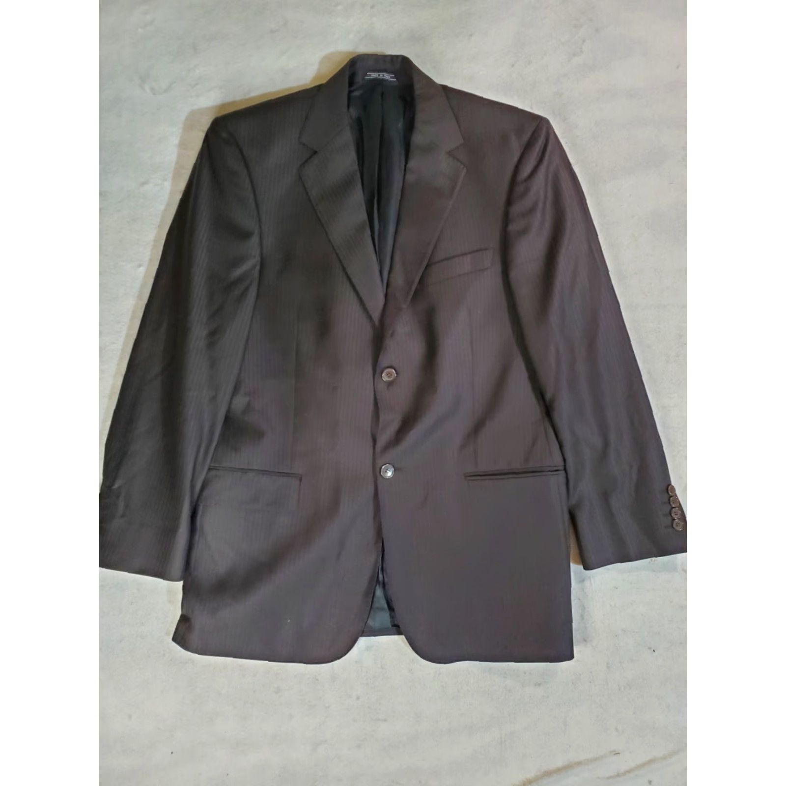 Alife VINTAGE Zanetti Zen Life Suit Mens Size 50R Regular 2 Piece Wool Black Notch Lapel 2-Button Genova Model 80s 90s Size 50R - 7 Thumbnail