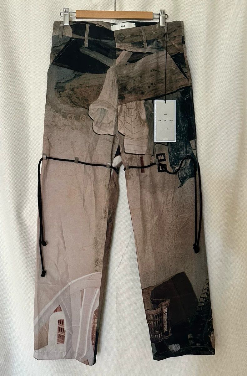 Song For The Mute Song For The Mute Printed drawstring straight-leg trouser Size US 32 / EU 48 - 1 Thumbnail