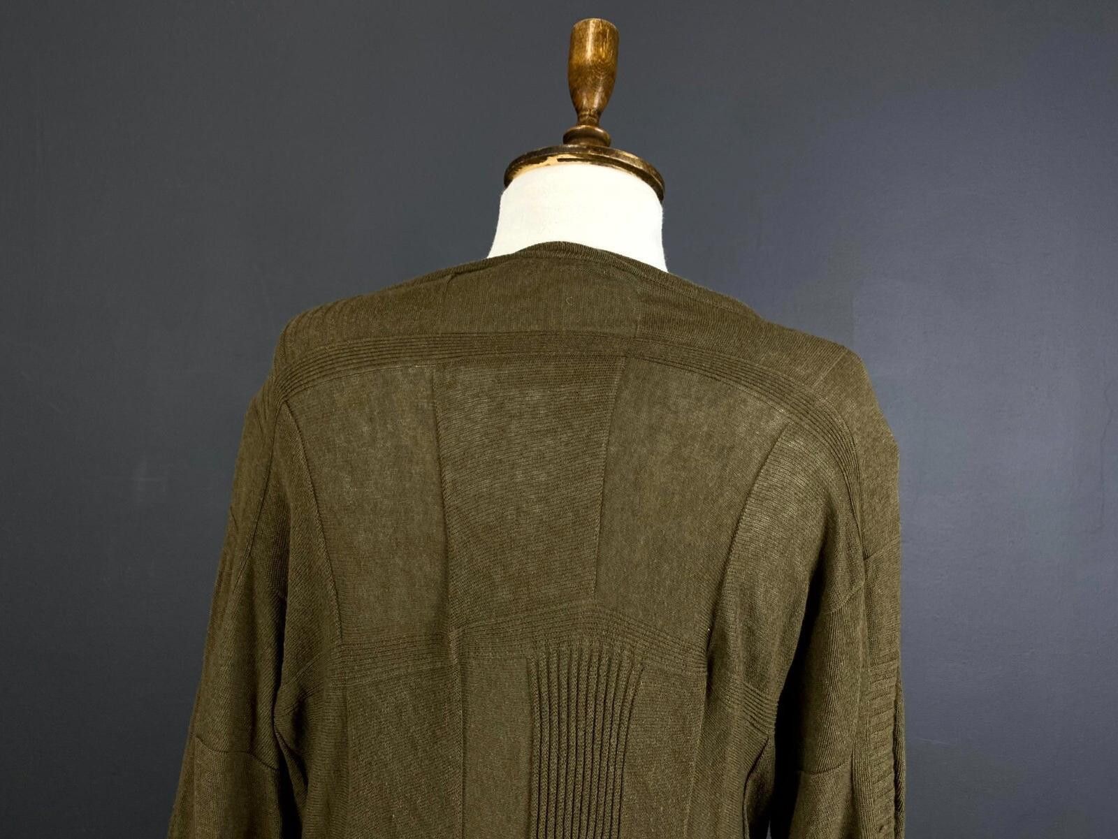 Oscar De La Renta OSKA Khaki Wool Knit Long Sleeve Lagenlook Dress Size 2 Size XS / US 0-2 / IT 36-38 - 8 Thumbnail