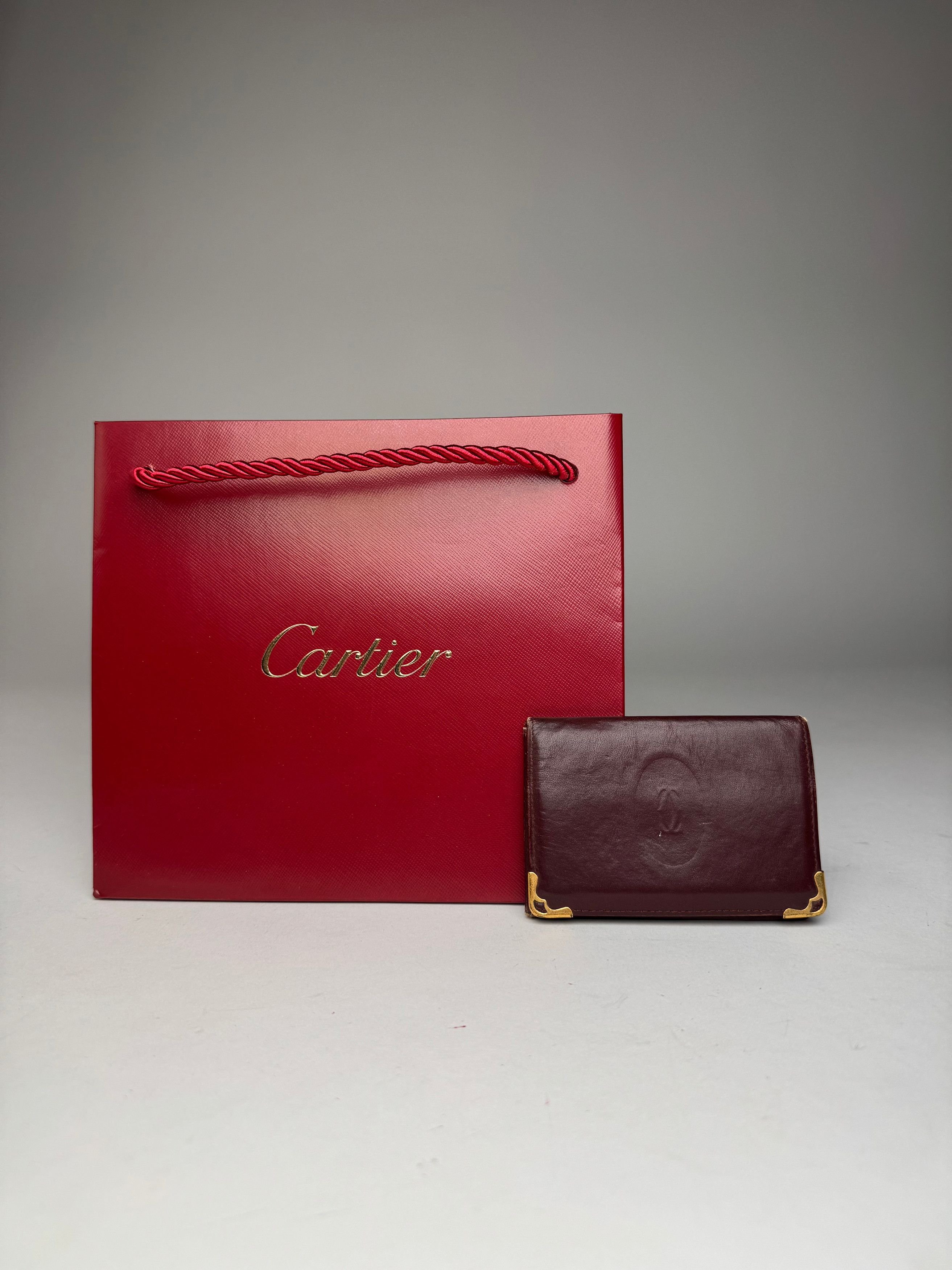 Cartier Vintage Leather Card Holder Burgundy Size ONE SIZE - 1 Thumbnail