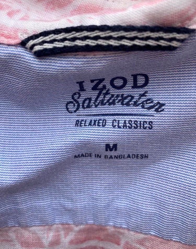 Izod Izod Saltwater Red Shade Fade Pattern Button-Up Shirt Size M Size US M / EU 48-50 / 2 - 6 Thumbnail