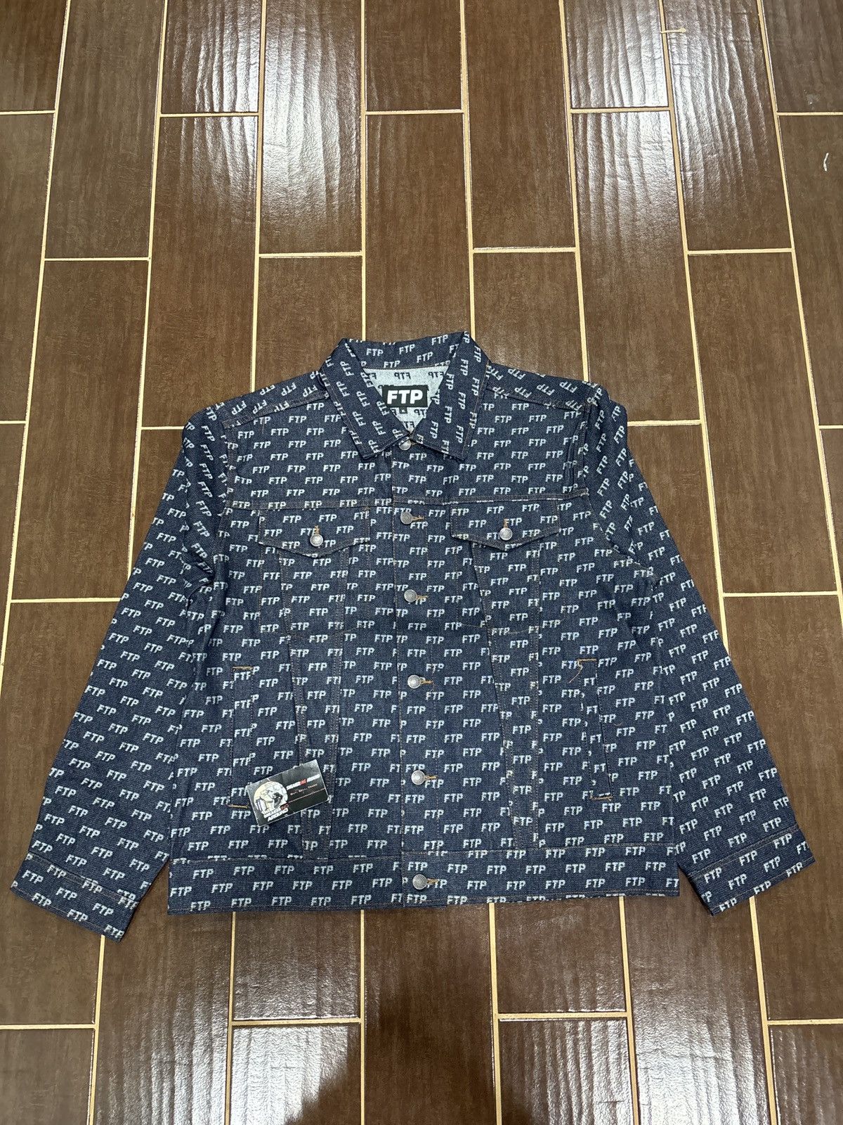 Fuck The Population NEW FTP All Over Jacquard Denim Trucker Jacket Indigo SZ XL Size US XL / EU 56 / 4 - 1 Thumbnail