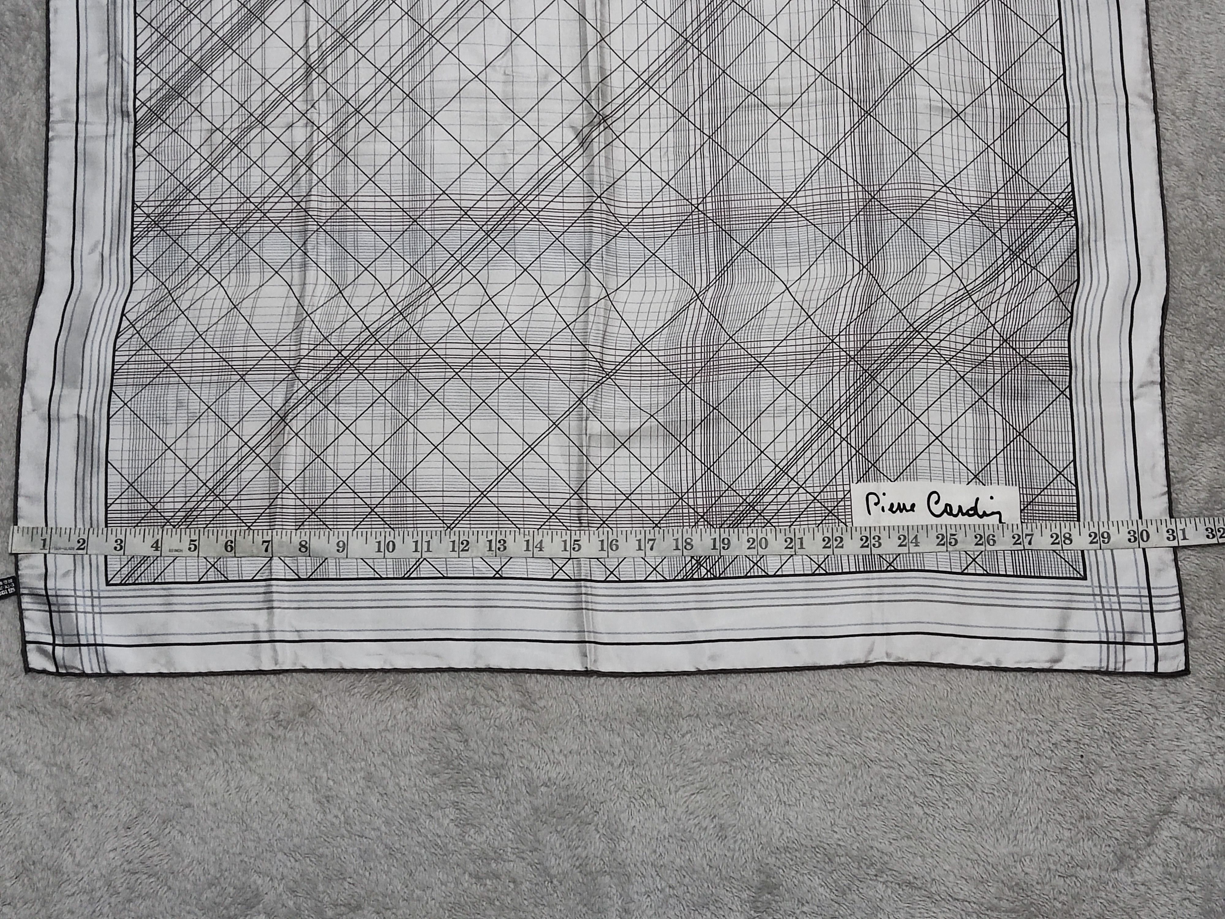 Pierre Cardin Pierre Cardin Neckerchief Black White Abstract Grid Design Size ONE SIZE - 7 Thumbnail