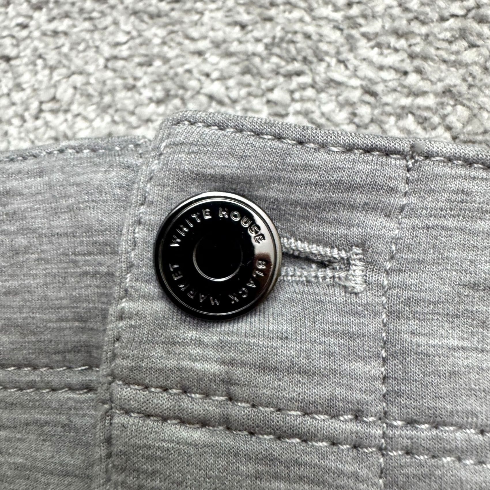White House Black Market White House Black Market WKND Cropped Straight Leg Pants Women 8 Gray Satin Side Buttons Pockets Stretch Wearable Regular Size 30" / US 8 / IT 44 - 6 Thumbnail