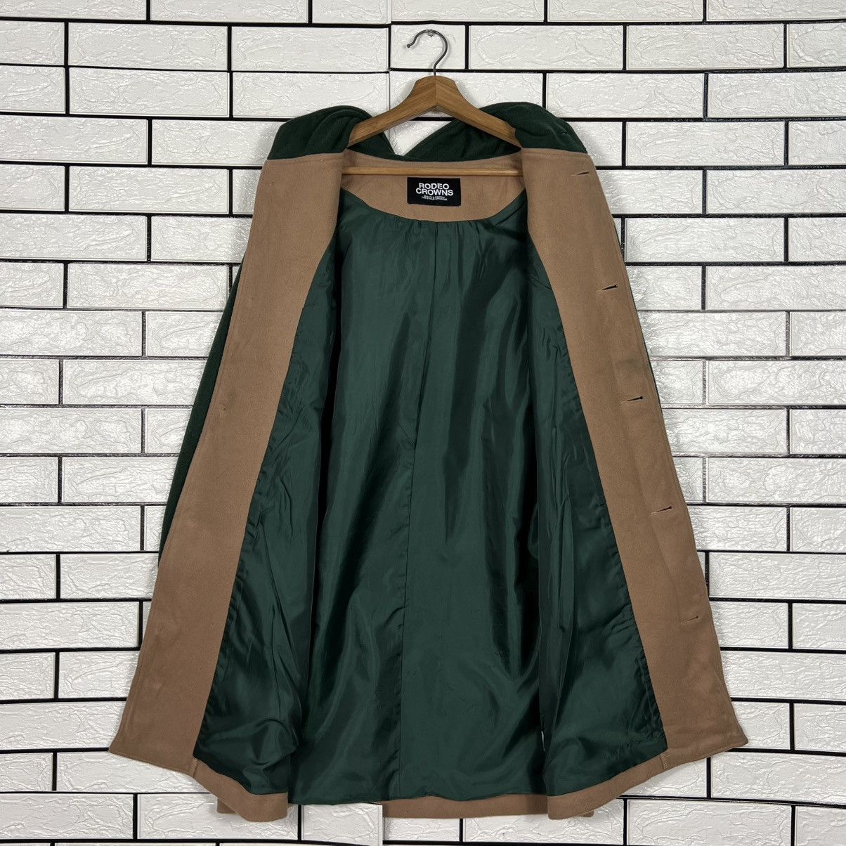 Japanese Brand RODEO CROWNS Big Logo Hooded Long Coat #4142-C189 Size US L / EU 52-54 / 3 - 14 Thumbnail