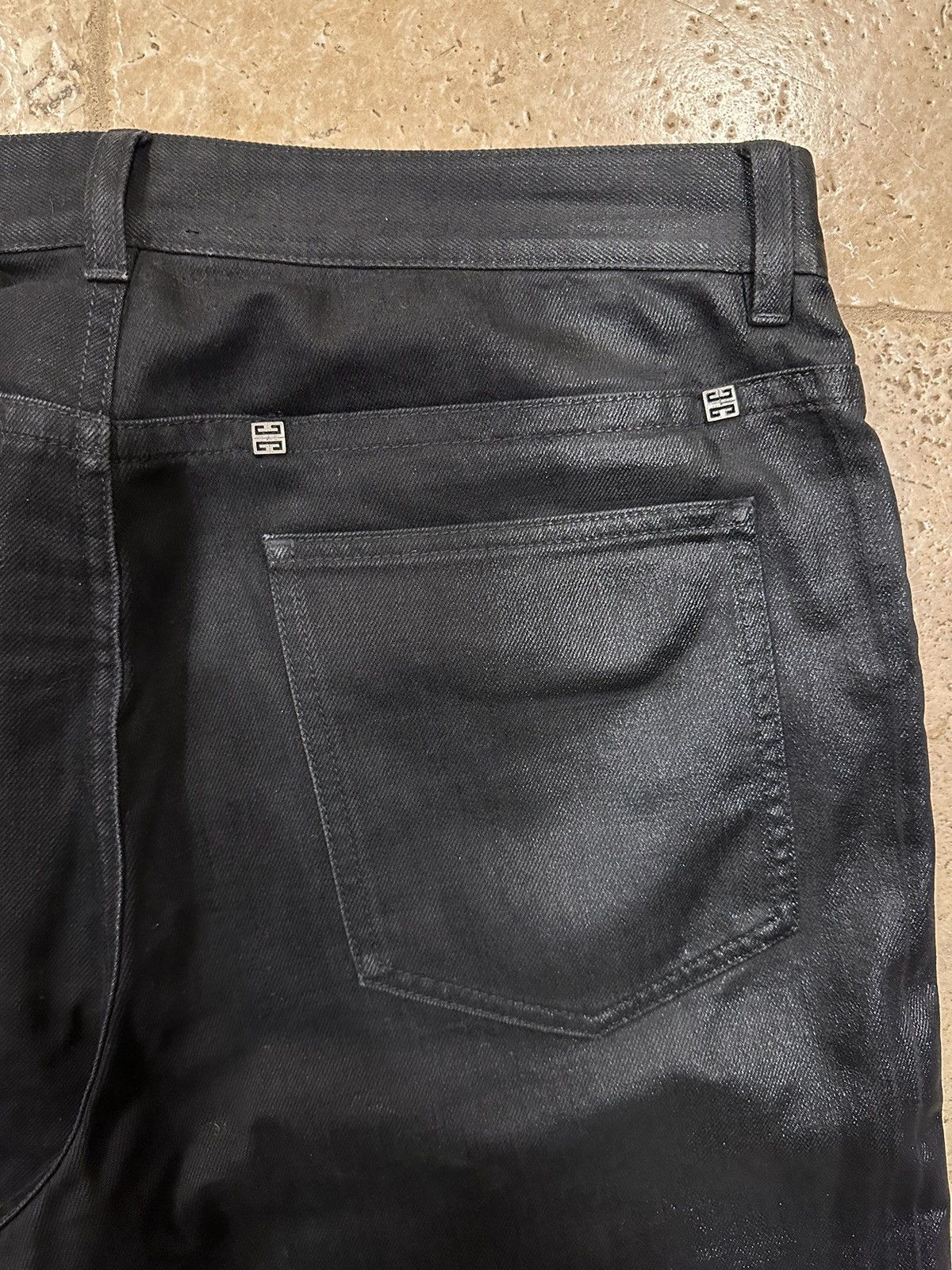 Givenchy Givenchy x Matthew Williams Wax Coated Shiny Black Denim Size US 34 / EU 50 - 8 Thumbnail