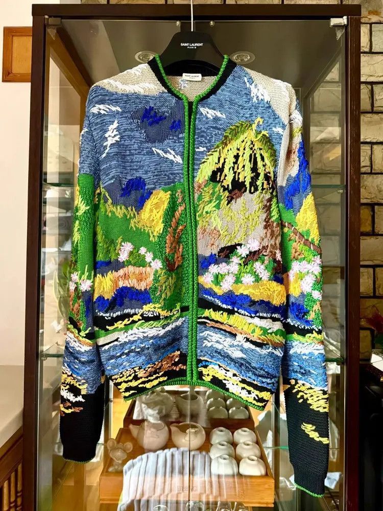 Saint Laurent Paris 21SS Painting Knitwear Jacket