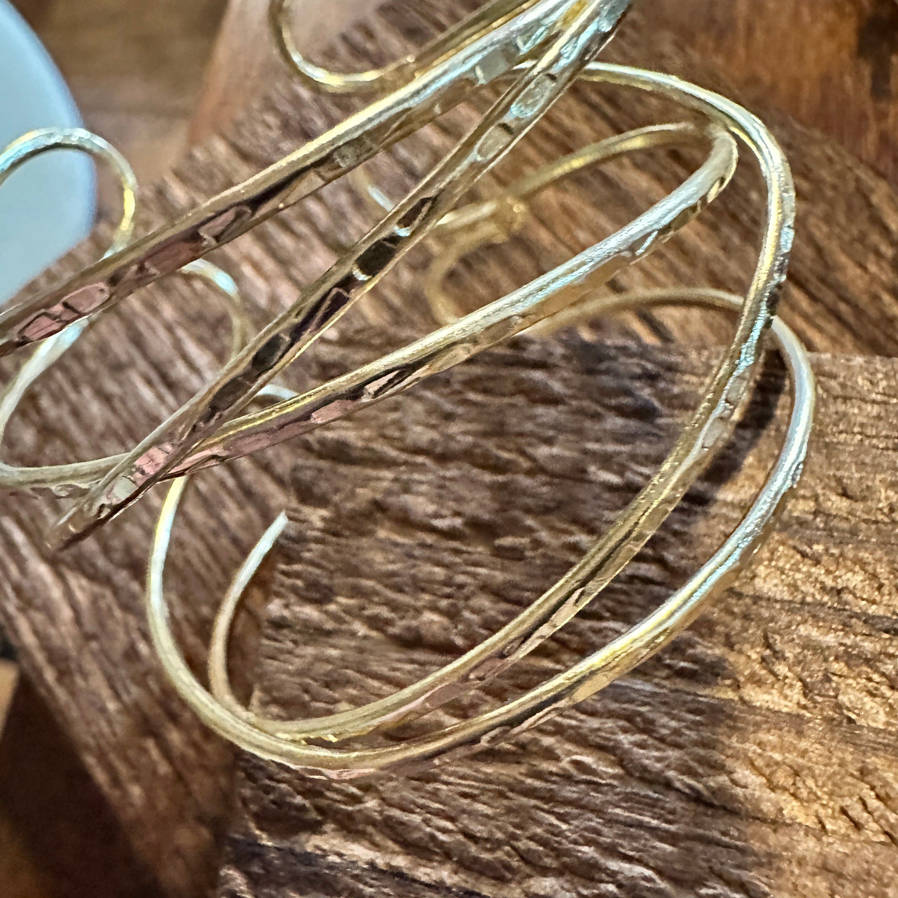 Other Handcrafted Boho Gold Plated Adjustable Wide Cuff X Bracelet Size ONE SIZE - 7 Thumbnail