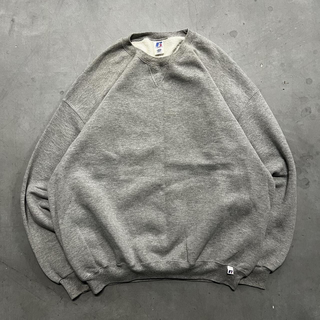 Russell Athletic × Vintage Vintage Y2K Blank Russell Athletic Grey Sweatshirt Crewneck! Size US XXL / EU 58 / 5 - 1 Thumbnail