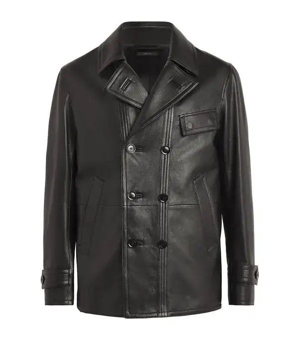 Tom Ford 🪭$9K VALUE🪭Leather Pea Coat Size US L / EU 52-54 / 3 - 1 Thumbnail