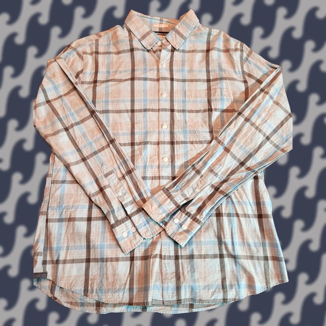 Vintage Hawker Rye Shirt Men’s Large Slim Long Sleeve Button-Down Plaid Blue/Gray/Black Cotton Slim Fit Mens Regular Size L Size US L / EU 52-54 / 3 - 1 Thumbnail