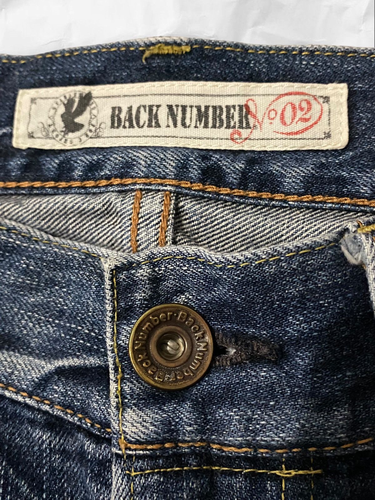 If Six Was Nine × Japanese Brand × Vintage Back Number Japan Distressed Dark Blue Wash Denim Jeans Size US 34 / EU 50 - 16 Thumbnail
