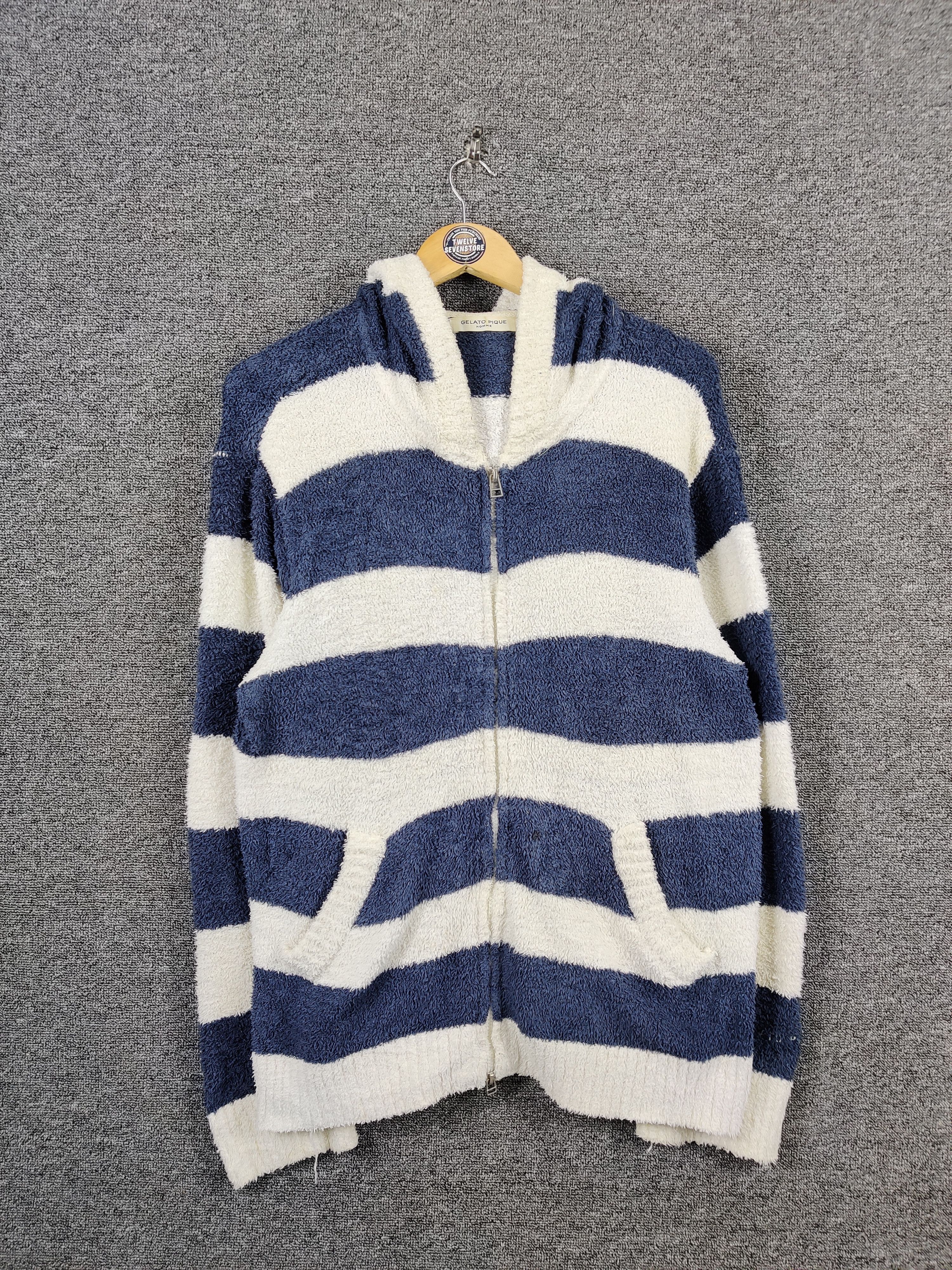 Japanese Brand Vintage Japanese Brand Gelato Pique Fleece Striped Jacket Size US L / EU 52-54 / 3 - 3 Thumbnail