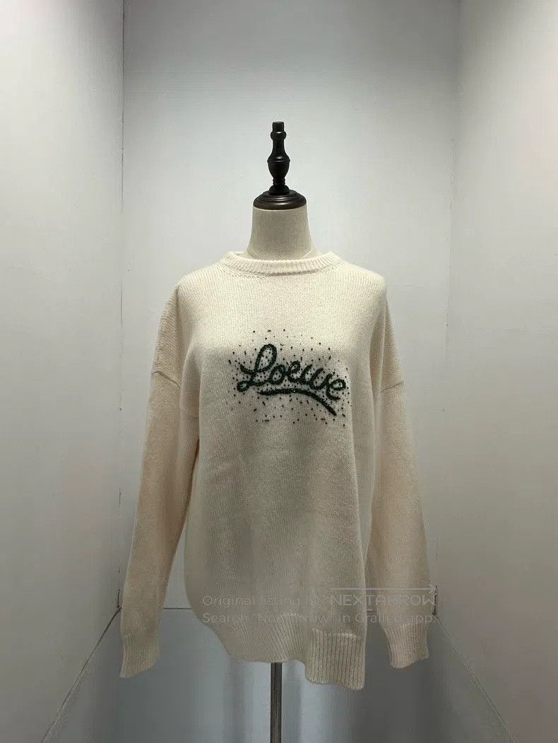 Loewe Loewe Sequined Logo Wool Sweater Size S / US 4 / IT 40 - 1 Thumbnail