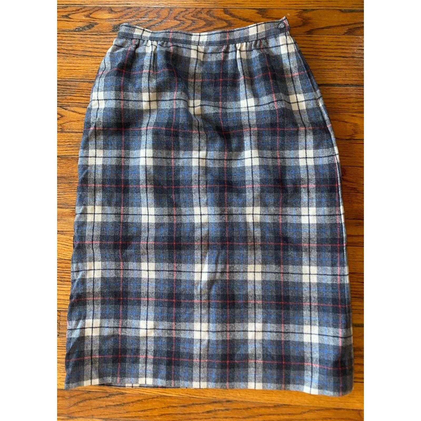 Pendleton VTG USA 60 70 Pendleton Gray Plaid Wool Lined Skirt Women 10 Size 32" / US 10 / IT 46 - 1 Thumbnail