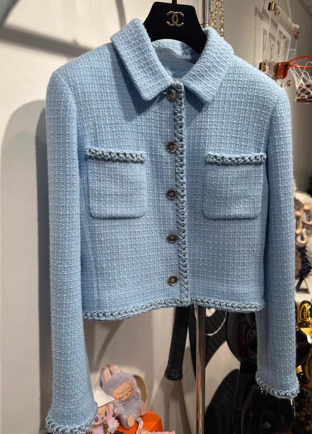 Chanel Soft tweed blue coat